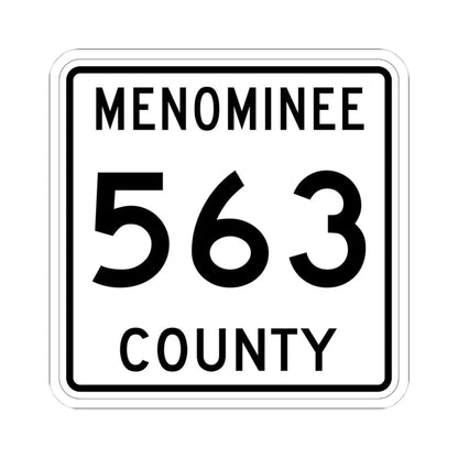 Michigan 563 Menominee County (Michigan) (Road Sign) STICKER Vinyl Kiss-Cut Decal 4 Inch White - The Sticker Space