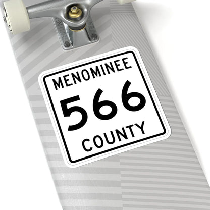 Michigan 566 Menominee County (Michigan) (Road Sign) STICKER Vinyl Kiss-Cut Decal - The Sticker Space