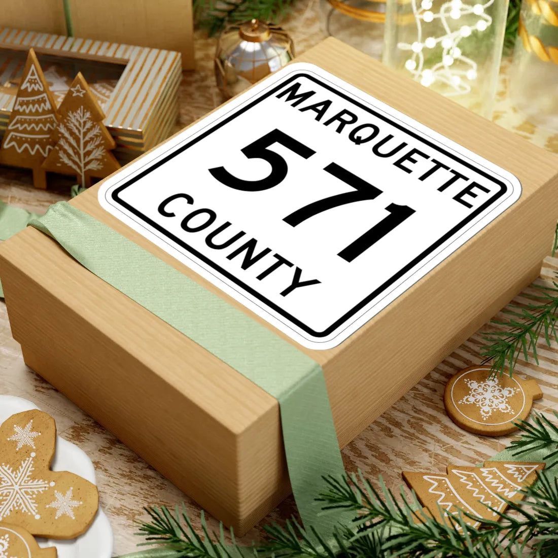 Michigan 571 Marquette County (Michigan) (Road Sign) STICKER Vinyl Kiss-Cut Decal - The Sticker Space