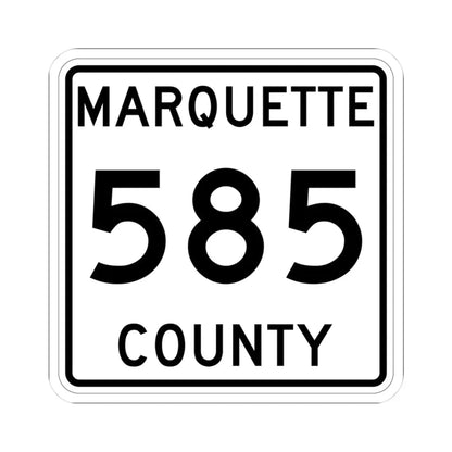 Michigan 585 Marquette County (Michigan) (Road Sign) STICKER Vinyl Kiss-Cut Decal 3 Inch White - The Sticker Space
