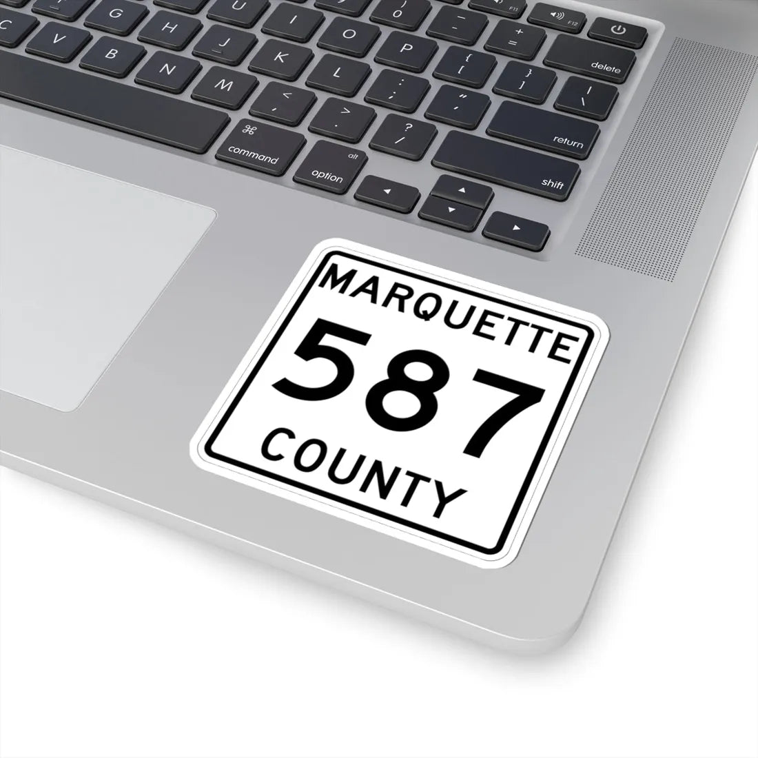 Michigan 587 Marquette County (Michigan) (Road Sign) STICKER Vinyl Kiss-Cut Decal - The Sticker Space