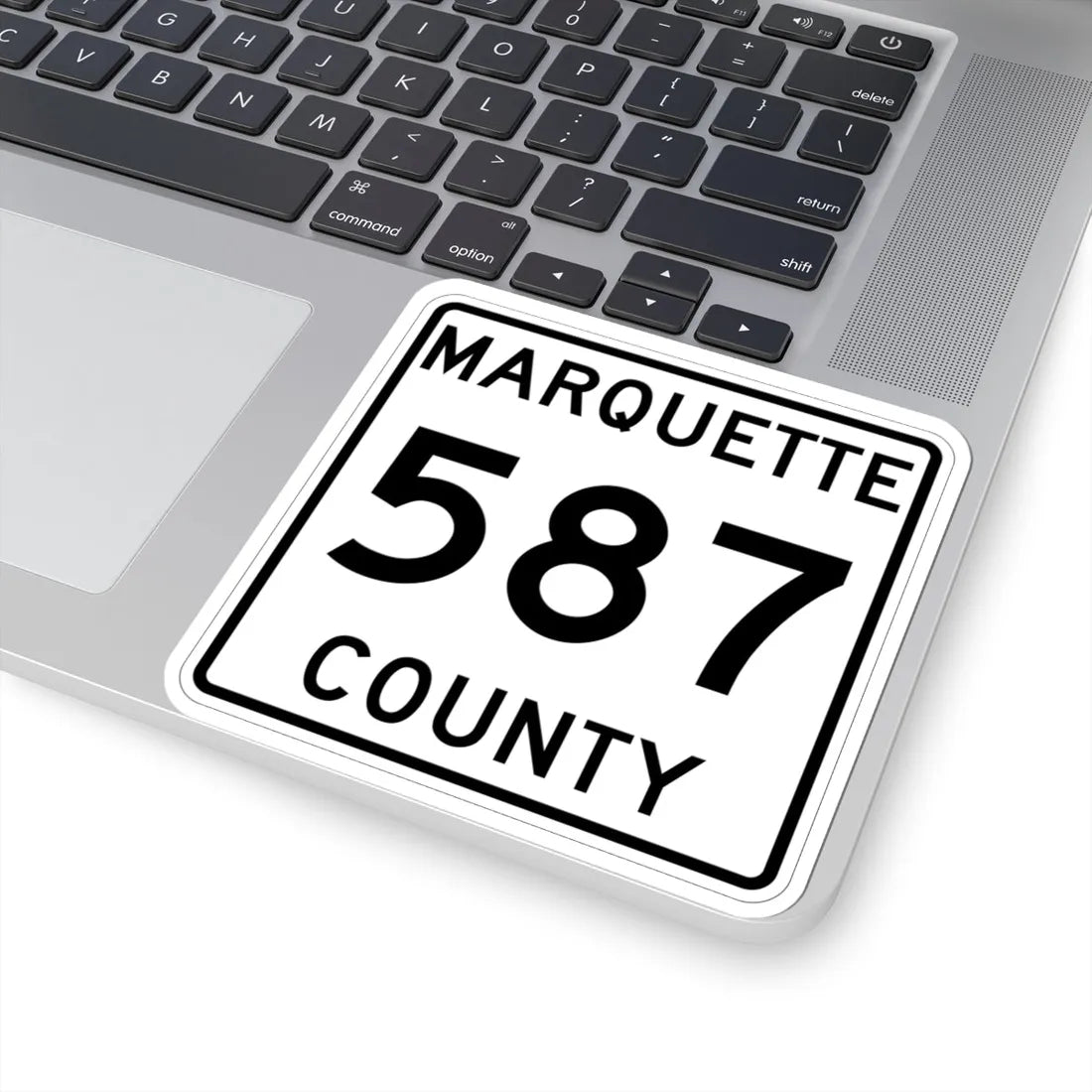 Michigan 587 Marquette County (Michigan) (Road Sign) STICKER Vinyl Kiss-Cut Decal - The Sticker Space