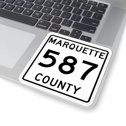 Michigan 587 Marquette County (Michigan) (Road Sign) STICKER Vinyl Kiss-Cut Decal - The Sticker Space