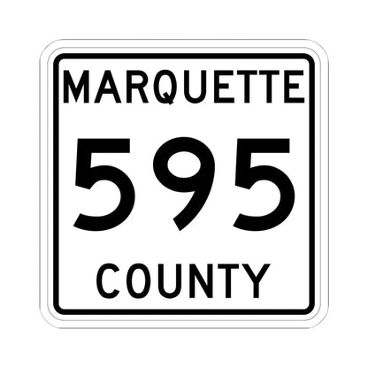 Michigan 595 Marquette County (Michigan) (Road Sign) STICKER Vinyl Kiss-Cut Decal 6 Inch White - The Sticker Space