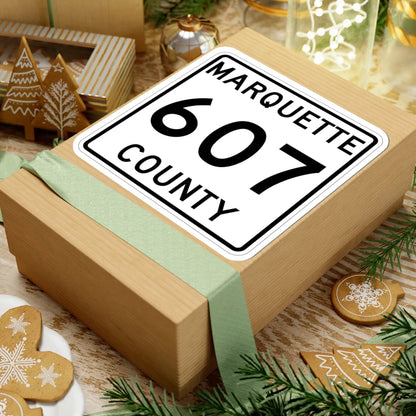 Michigan 607 Marquette County (Michigan) (Road Sign) STICKER Vinyl Kiss-Cut Decal - The Sticker Space