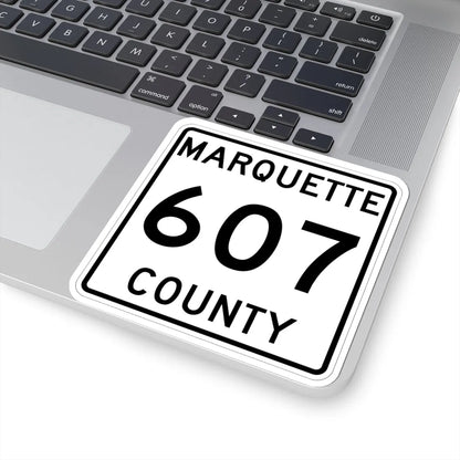 Michigan 607 Marquette County (Michigan) (Road Sign) STICKER Vinyl Kiss-Cut Decal - The Sticker Space