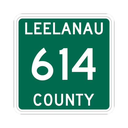 Michigan 614 Leelanau County (Michigan) (Road Sign) STICKER Vinyl Kiss-Cut Decal 2 Inch White - The Sticker Space
