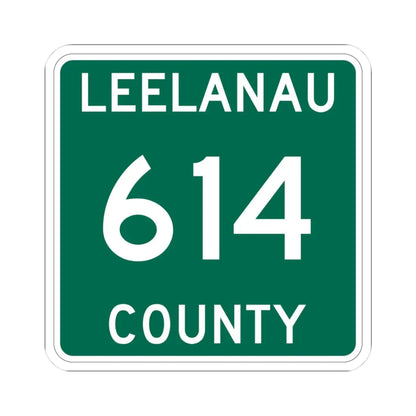 Michigan 614 Leelanau County (Michigan) (Road Sign) STICKER Vinyl Kiss-Cut Decal 3 Inch White - The Sticker Space