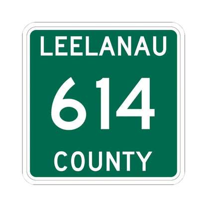 Michigan 614 Leelanau County (Michigan) (Road Sign) STICKER Vinyl Kiss-Cut Decal 4 Inch White - The Sticker Space