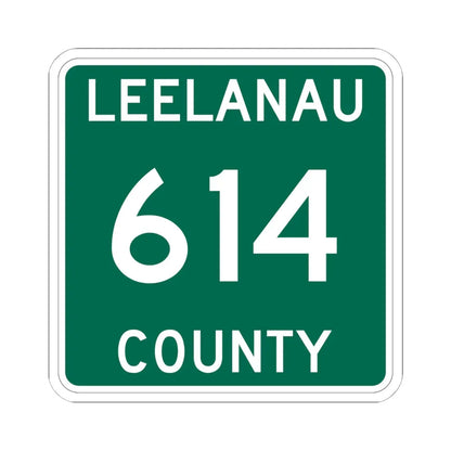 Michigan 614 Leelanau County (Michigan) (Road Sign) STICKER Vinyl Kiss-Cut Decal 6 Inch White - The Sticker Space