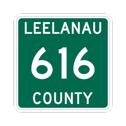 Michigan 616 Leelanau County (Michigan) (Road Sign) STICKER Vinyl Kiss-Cut Decal - The Sticker Space
