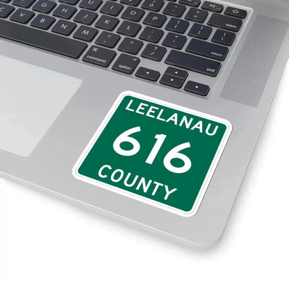 Michigan 616 Leelanau County (Michigan) (Road Sign) STICKER Vinyl Kiss-Cut Decal - The Sticker Space
