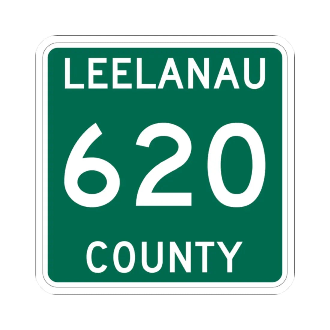 Michigan 620 Leelanau County (Michigan) (Road Sign) STICKER Vinyl Kiss-Cut Decal 2 Inch White - The Sticker Space