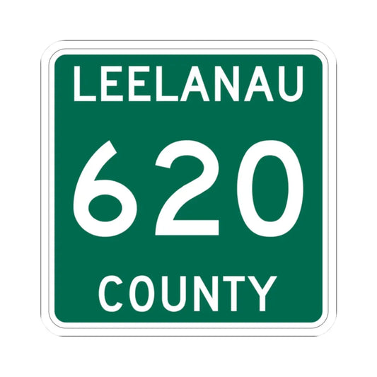 Michigan 620 Leelanau County (Michigan) (Road Sign) STICKER Vinyl Kiss-Cut Decal 2 Inch White - The Sticker Space