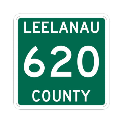 Michigan 620 Leelanau County (Michigan) (Road Sign) STICKER Vinyl Kiss-Cut Decal 3 Inch White - The Sticker Space