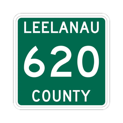 Michigan 620 Leelanau County (Michigan) (Road Sign) STICKER Vinyl Kiss-Cut Decal 6 Inch White - The Sticker Space