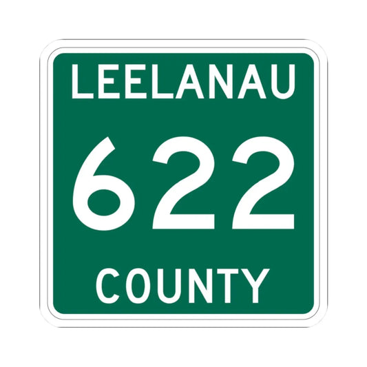 Michigan 622 Leelanau County (Michigan) (Road Sign) STICKER Vinyl Kiss-Cut Decal 2 Inch White - The Sticker Space