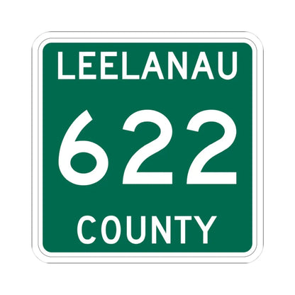 Michigan 622 Leelanau County (Michigan) (Road Sign) STICKER Vinyl Kiss-Cut Decal 3 Inch White - The Sticker Space