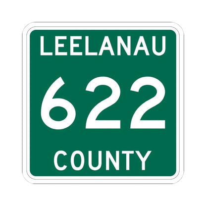 Michigan 622 Leelanau County (Michigan) (Road Sign) STICKER Vinyl Kiss-Cut Decal 4 Inch White - The Sticker Space