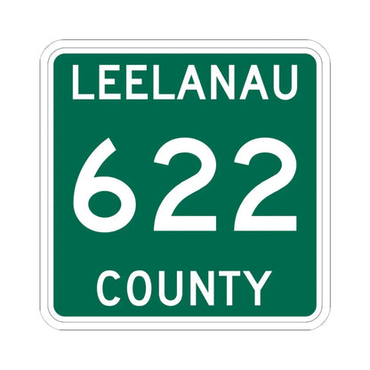 Michigan 622 Leelanau County (Michigan) (Road Sign) STICKER Vinyl Kiss-Cut Decal 6 Inch White - The Sticker Space