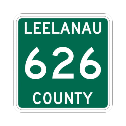 Michigan 626 Leelanau County (Michigan) (Road Sign) STICKER Vinyl Kiss-Cut Decal 2 Inch White - The Sticker Space