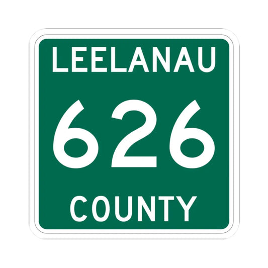 Michigan 626 Leelanau County (Michigan) (Road Sign) STICKER Vinyl Kiss-Cut Decal 2 Inch White - The Sticker Space