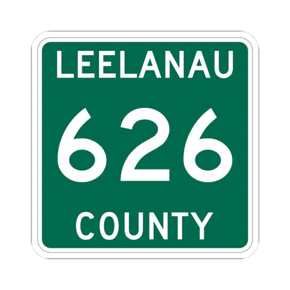 Michigan 626 Leelanau County (Michigan) (Road Sign) STICKER Vinyl Kiss-Cut Decal 3 Inch White - The Sticker Space