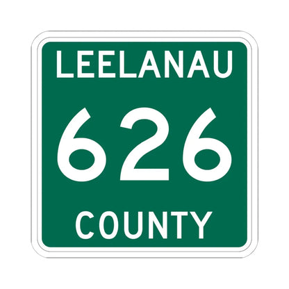 Michigan 626 Leelanau County (Michigan) (Road Sign) STICKER Vinyl Kiss-Cut Decal 6 Inch White - The Sticker Space
