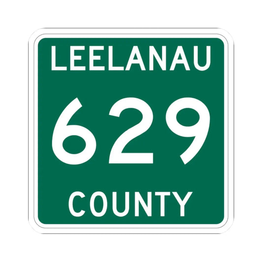 Michigan 629 Leelanau County (Michigan) (Road Sign) STICKER Vinyl Kiss-Cut Decal 2 Inch White - The Sticker Space