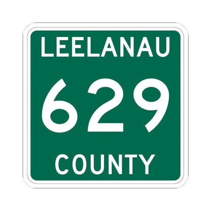 Michigan 629 Leelanau County (Michigan) (Road Sign) STICKER Vinyl Kiss-Cut Decal 4 Inch White - The Sticker Space