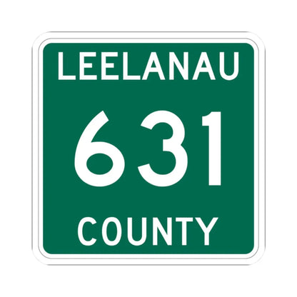 Michigan 631 Leelanau County (Michigan) (Road Sign) STICKER Vinyl Kiss-Cut Decal 2 Inch White - The Sticker Space