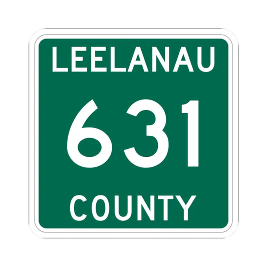 Michigan 631 Leelanau County (Michigan) (Road Sign) STICKER Vinyl Kiss-Cut Decal 2 Inch White - The Sticker Space