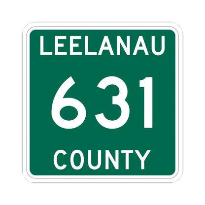 Michigan 631 Leelanau County (Michigan) (Road Sign) STICKER Vinyl Kiss-Cut Decal 3 Inch White - The Sticker Space