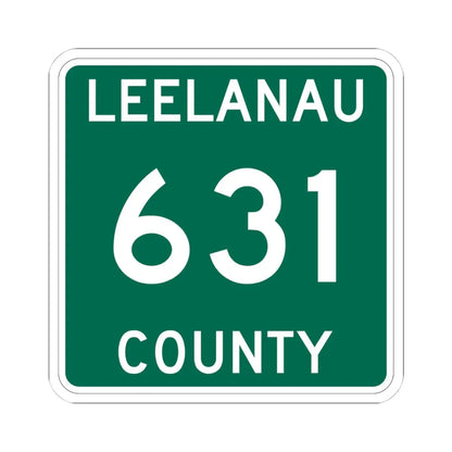 Michigan 631 Leelanau County (Michigan) (Road Sign) STICKER Vinyl Kiss-Cut Decal 4 Inch White - The Sticker Space