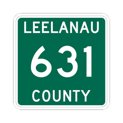 Michigan 631 Leelanau County (Michigan) (Road Sign) STICKER Vinyl Kiss-Cut Decal 6 Inch White - The Sticker Space