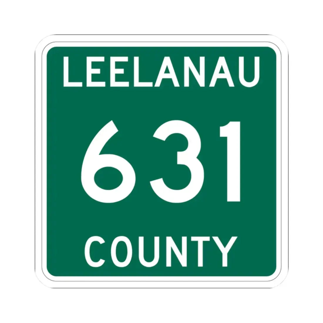 Michigan 631 Leelanau County (Michigan) (Road Sign) STICKER Vinyl Kiss-Cut Decal - The Sticker Space