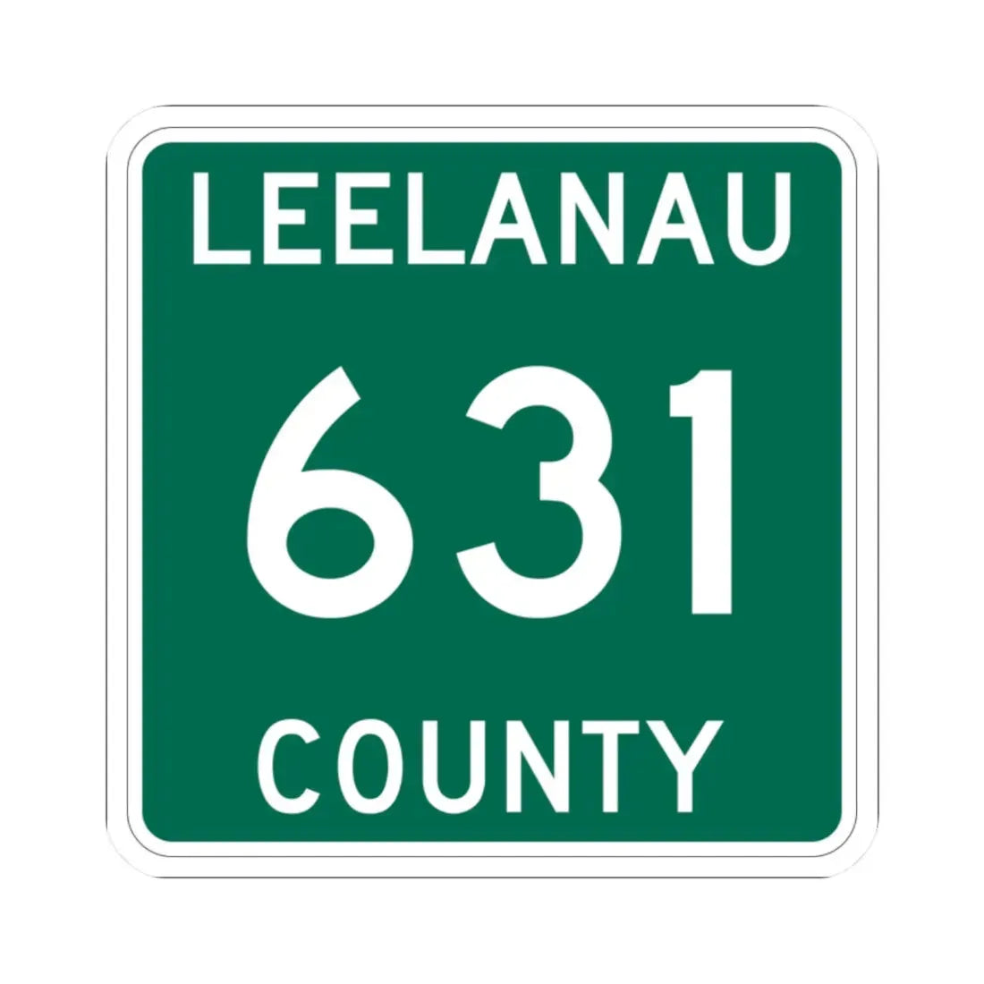 Michigan 631 Leelanau County (Michigan) (Road Sign) STICKER Vinyl Kiss-Cut Decal - The Sticker Space