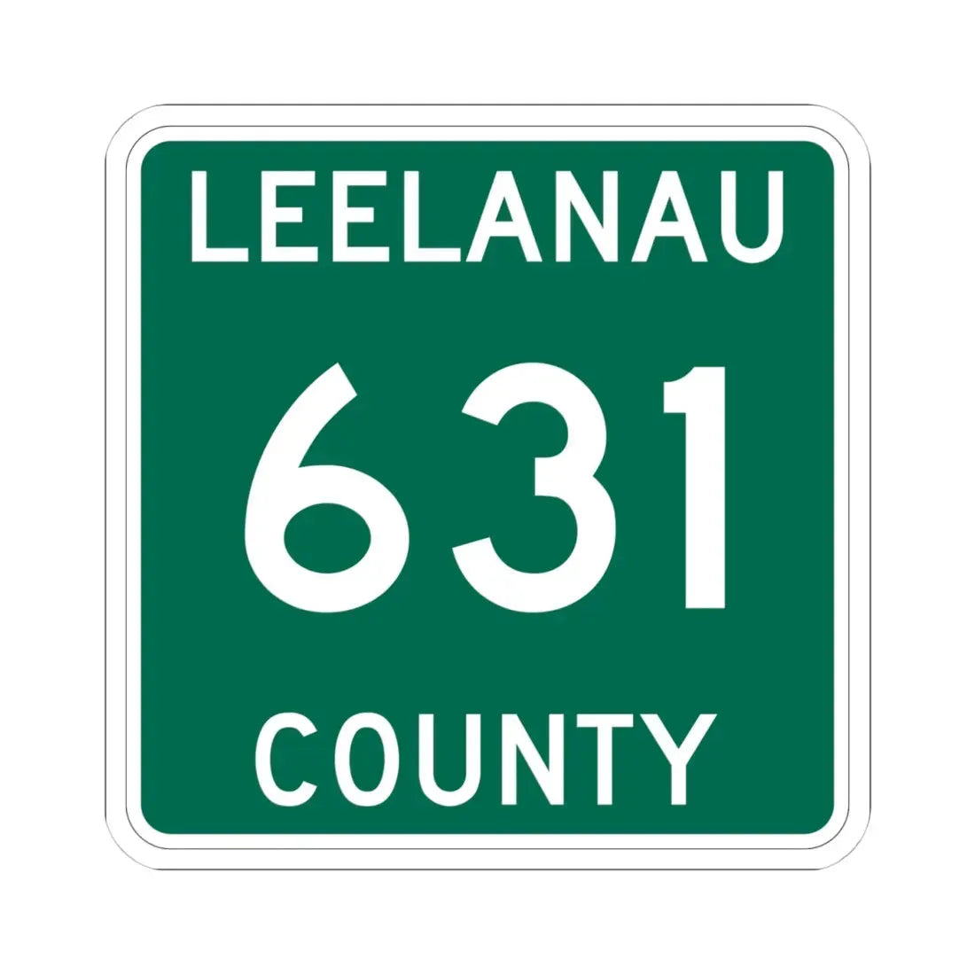 Michigan 631 Leelanau County (Michigan) (Road Sign) STICKER Vinyl Kiss-Cut Decal - The Sticker Space
