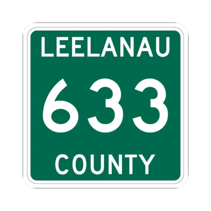 Michigan 633 Leelanau County (Michigan) (Road Sign) STICKER Vinyl Kiss-Cut Decal 2 Inch White - The Sticker Space