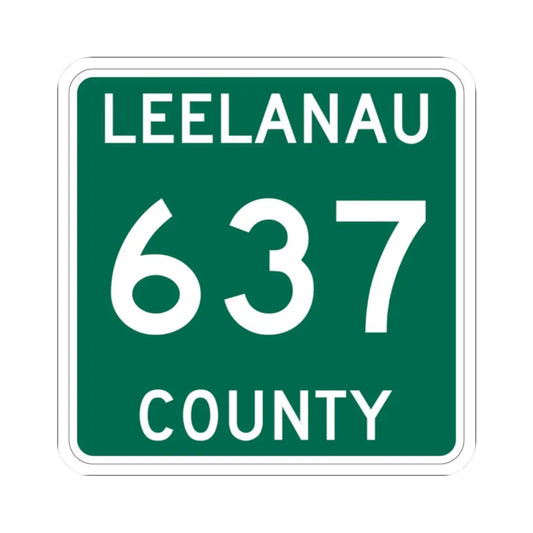 Michigan 637 Leelanau County (Michigan) (Road Sign) STICKER Vinyl Kiss-Cut Decal 2 Inch White - The Sticker Space