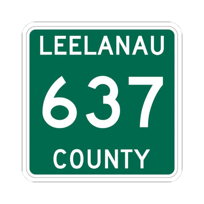 Michigan 637 Leelanau County (Michigan) (Road Sign) STICKER Vinyl Kiss-Cut Decal 3 Inch White - The Sticker Space