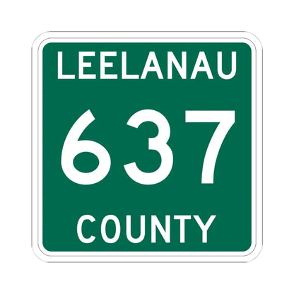 Michigan 637 Leelanau County (Michigan) (Road Sign) STICKER Vinyl Kiss-Cut Decal 4 Inch White - The Sticker Space