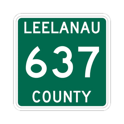 Michigan 637 Leelanau County (Michigan) (Road Sign) STICKER Vinyl Kiss-Cut Decal 6 Inch White - The Sticker Space