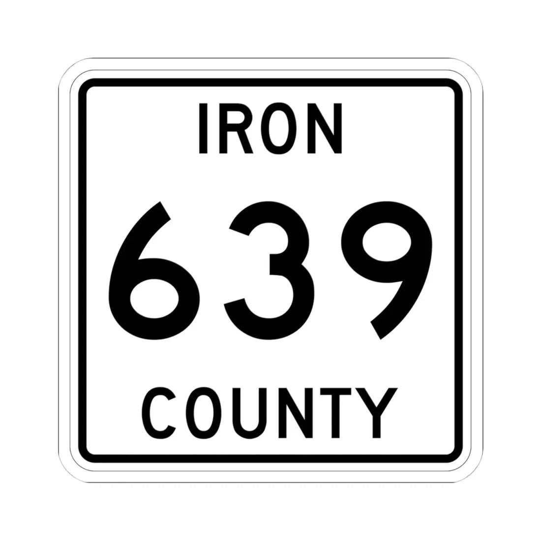 Michigan 639 Iron County (Michigan) (Road Sign) STICKER Vinyl Kiss-Cut Decal 4 Inch White - The Sticker Space