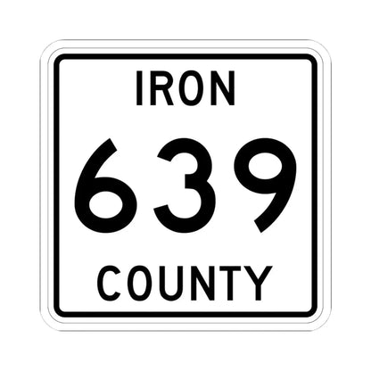 Michigan 639 Iron County (Michigan) (Road Sign) STICKER Vinyl Kiss-Cut Decal 4 Inch White - The Sticker Space