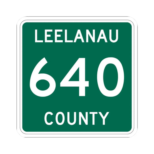 Michigan 640 Leelanau County (Michigan) (Road Sign) STICKER Vinyl Kiss-Cut Decal 2 Inch White - The Sticker Space