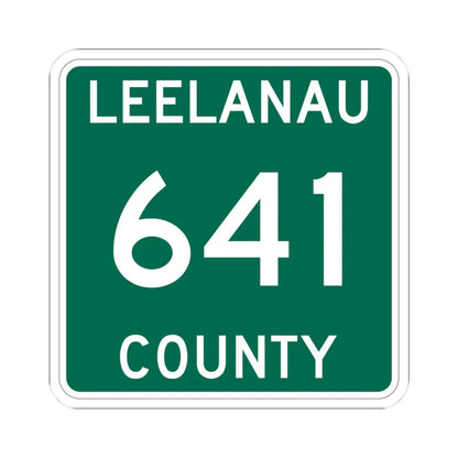Michigan 641 Leelanau County (Michigan) (Road Sign) STICKER Vinyl Kiss-Cut Decal 3 Inch White - The Sticker Space