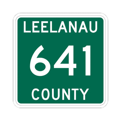 Michigan 641 Leelanau County (Michigan) (Road Sign) STICKER Vinyl Kiss-Cut Decal 6 Inch White - The Sticker Space