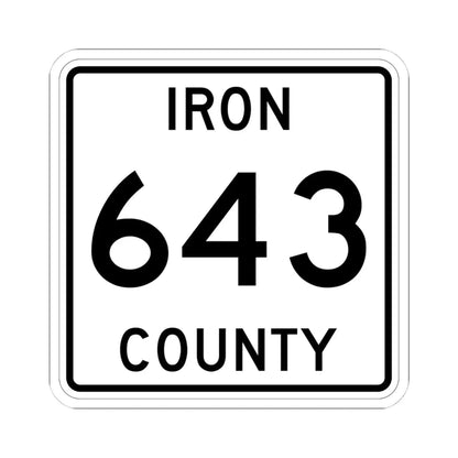Michigan 643 Iron County (Michigan) (Road Sign) STICKER Vinyl Kiss-Cut Decal 4 Inch White - The Sticker Space
