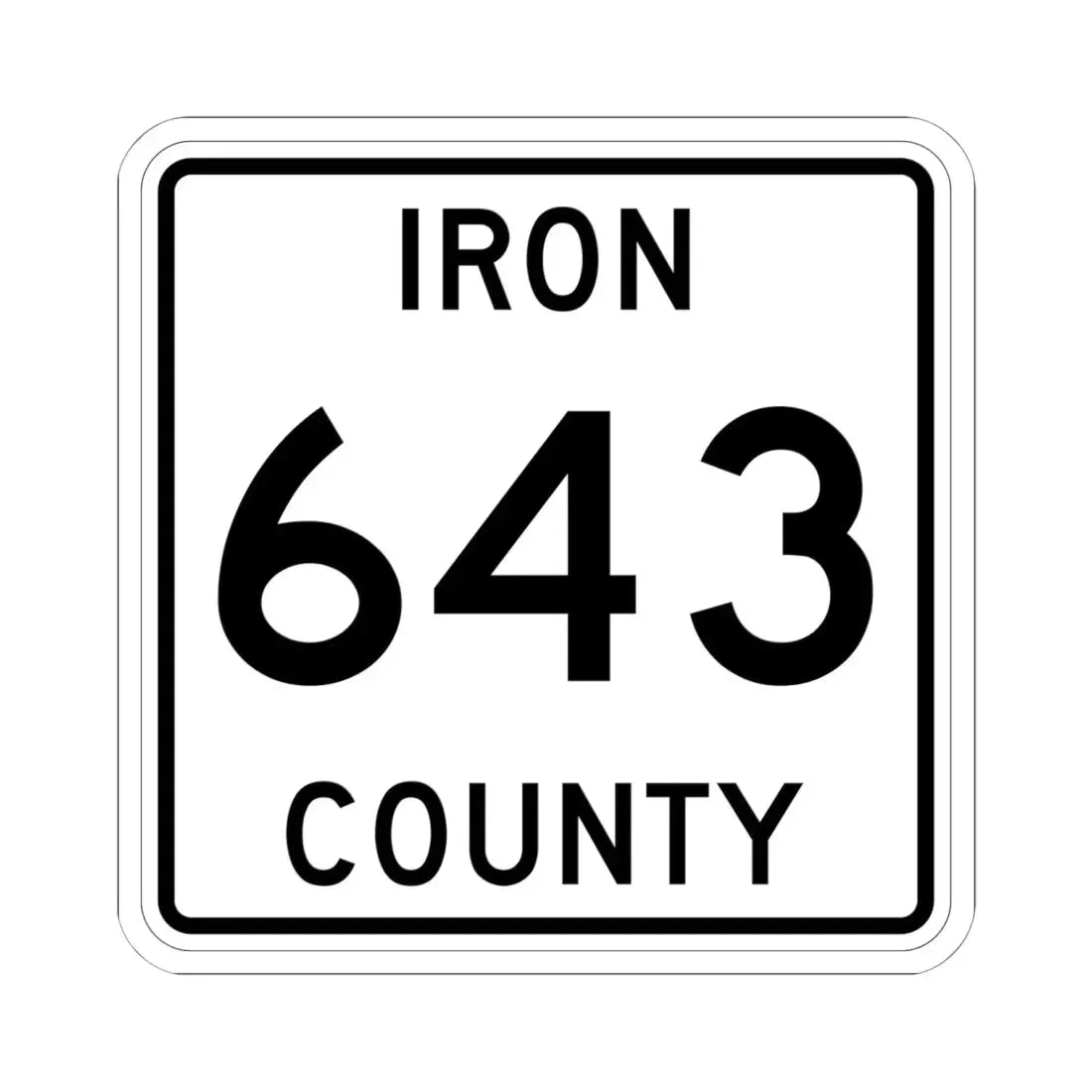 Michigan 643 Iron County (Michigan) (Road Sign) STICKER Vinyl Kiss-Cut Decal - The Sticker Space